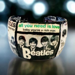 The Beatles Hard Days Night Bracelet/Fab Four, Gift For Her, CuffBracelet, Hard Days Night, Beatles Fan Gift, Beatles Jewelry/John Lennon
