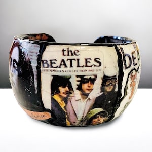 The Beatles White Album Cuff Bracelet Beatles Jewelry Beatles Fan Gift Rock n Roll Jewelry Paul McCartney John Lennon George Harrison Ringo