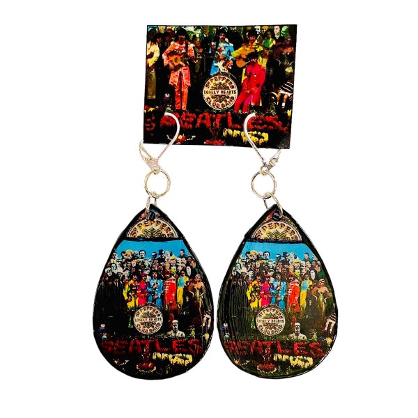 The Beatles SGT Peppers Lonely Hearts Club Dangle Earrings/Beatles Gift/Rock n Roll/All you Need Is Love/Gift For Her/Mothers Day Gift