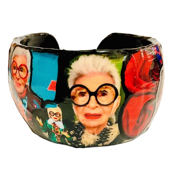 Iris Apfel Inspired Cuff Bracelet Fashion Icon Vogue Jewelry Handmade