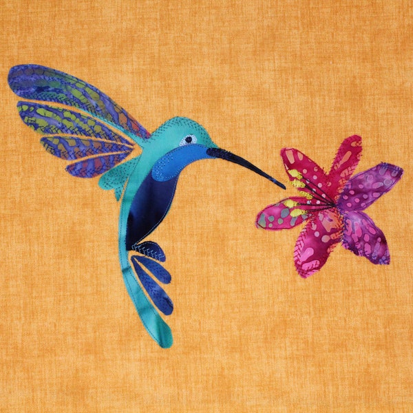 Hummingbird Applique PDF Pattern -  Suitable for All Skill Levels