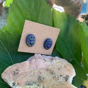Vintage Glass Pharaoh Stud Earrings