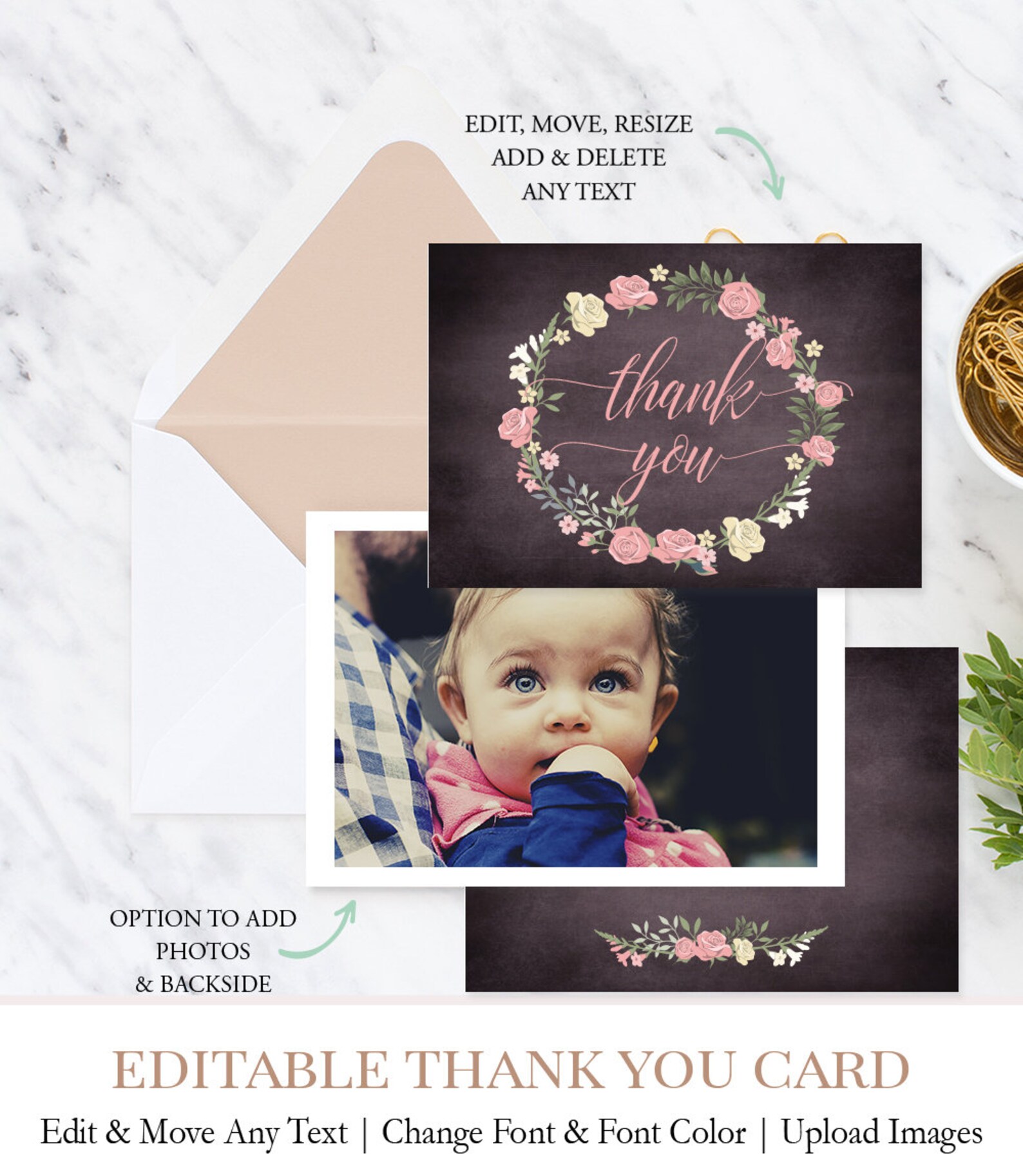 Woodland Baby Shower Thank You Card Oh Deer Thank You Notes Etsy