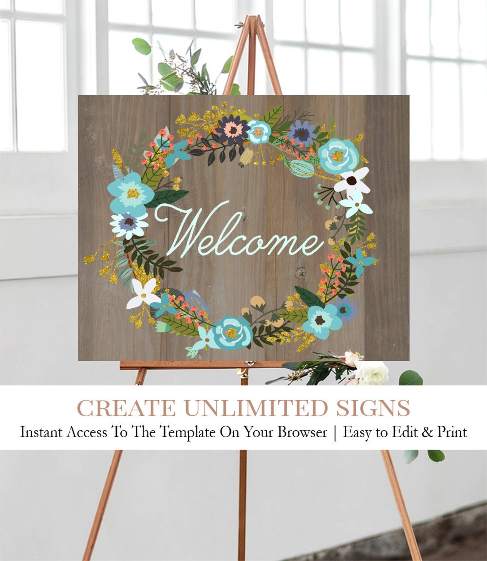 Rustic Welcome Sign Printable Rustic Baby Welcome Sign Wood | Etsy
