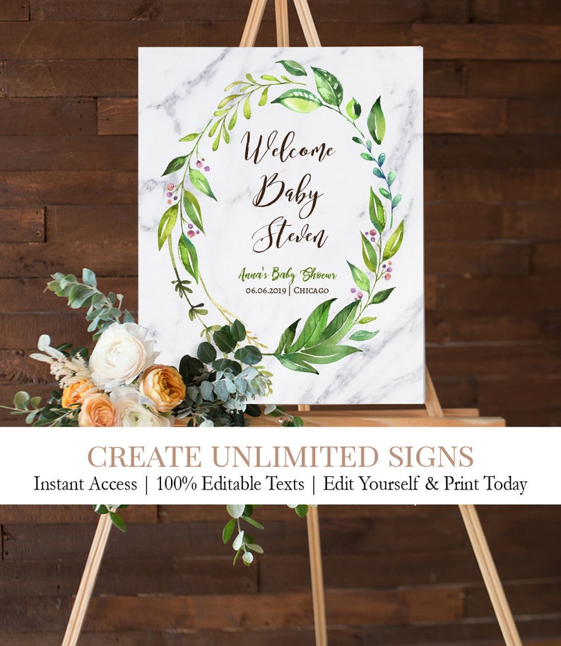 Unlimited Baby Shower Signs Marble Sign Green Wreath Signs Etsy Unlimited Baby Shower Signs Marble Sign Green Wreath Signs Etsy