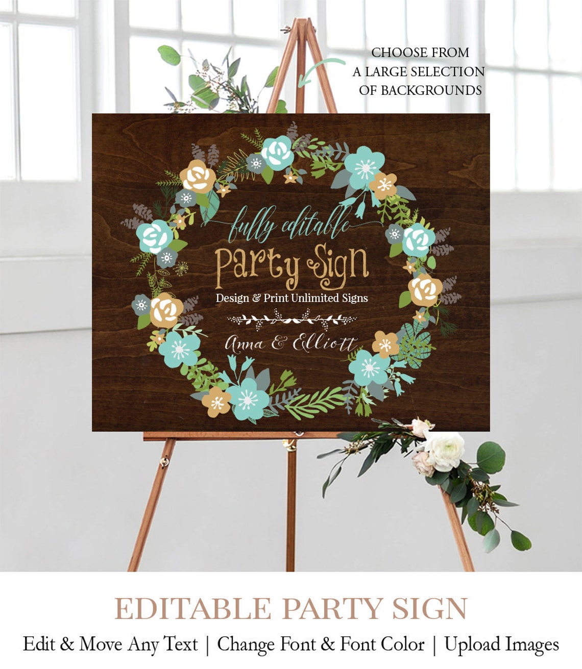 Rustic Wood Baby Shower Sign Wooden Party Sign to Etsy