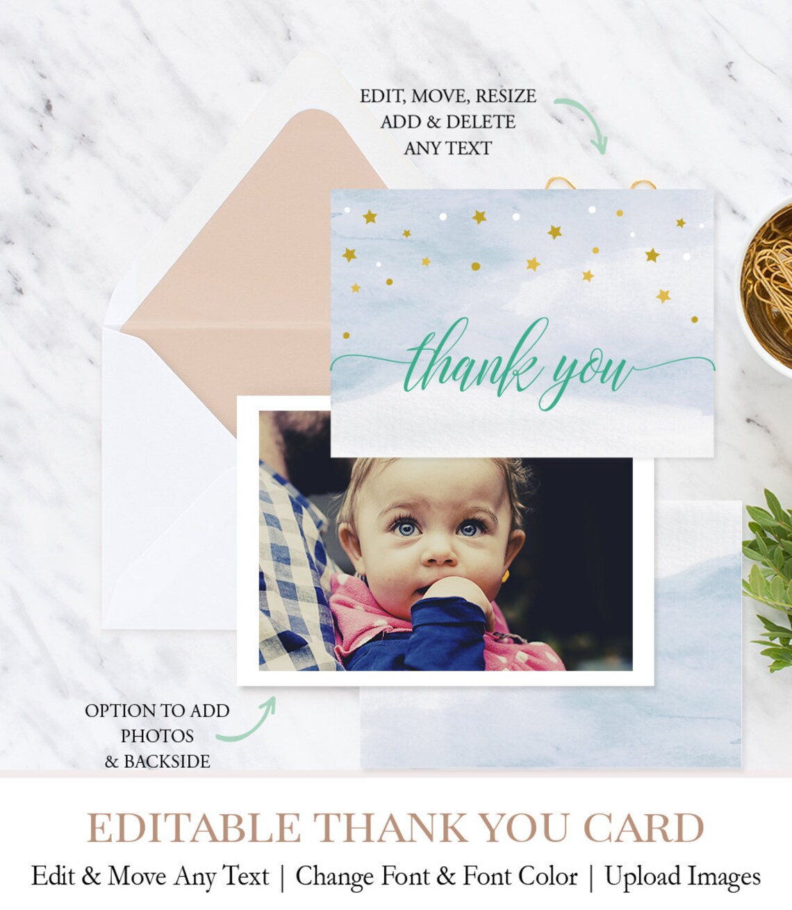 Navy Thank You Cards Navy Watercolor Thank You Notes Navy Etsy