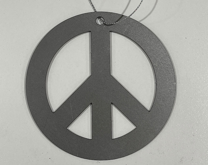 Steel Peace Sign Car Charm, Rear View Mirror Decor, Hippie Car Accessory, Boho Lifestyle