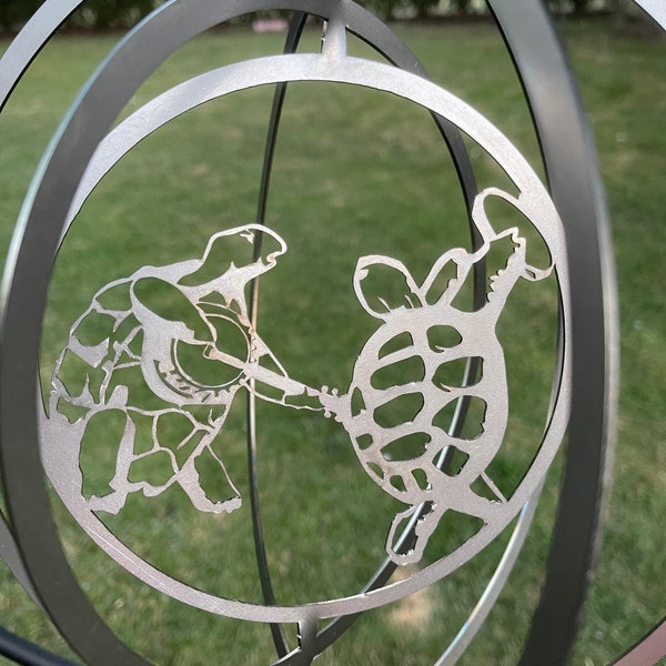 Terrapin Dancing Turtles Steel Wind Spinner Garden Decor Grateful Dead and Company Metal