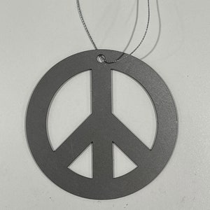 Steel Peace Sign Car Charm, Rear View Mirror Decor, Hippie Car Accessory, Boho Lifestyle