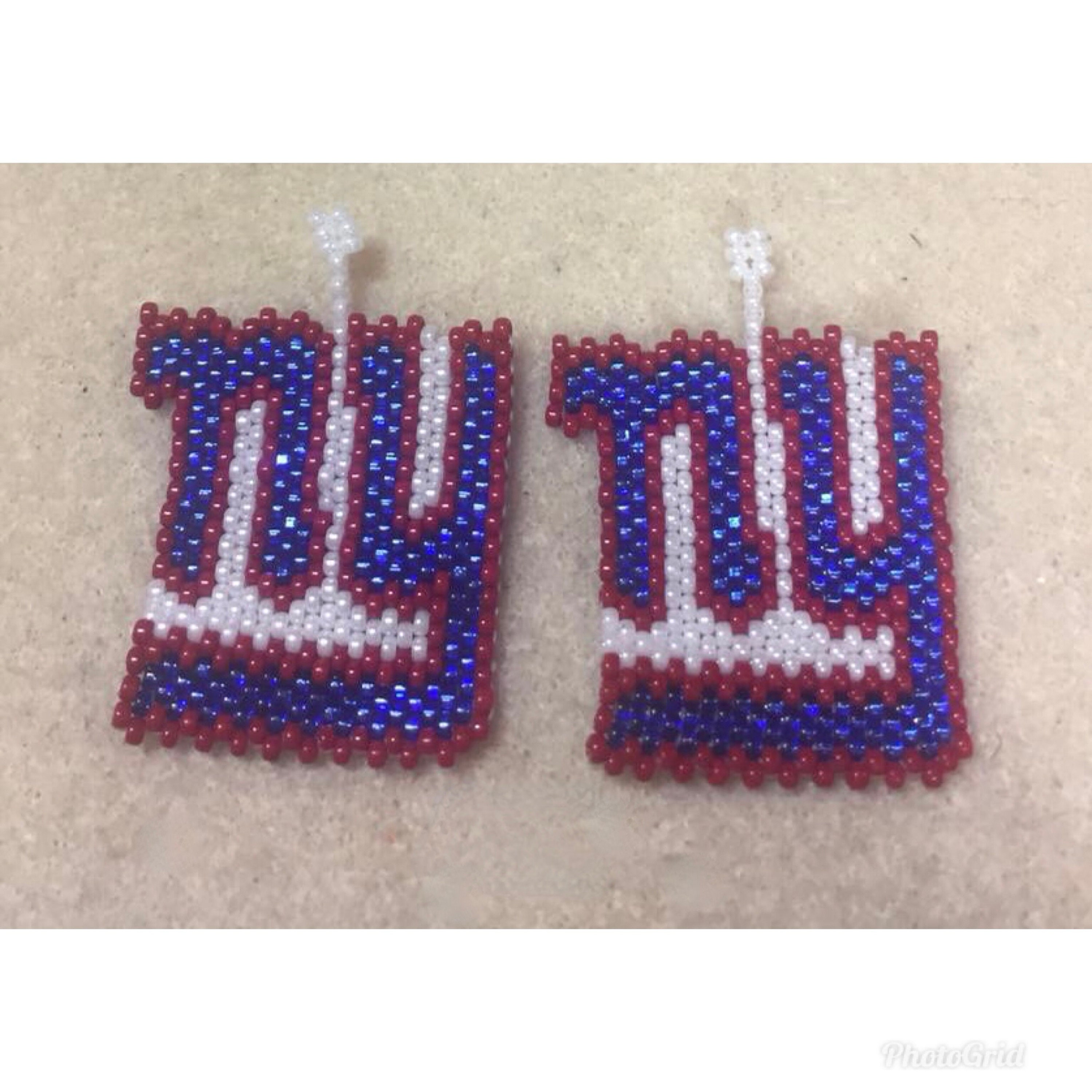 New York Giants Earrings Etsy