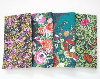 Cloth Napkins - Set of 4 - Large Dinner Table Napkins - Mismatched, Assorted, Variety - Fancy Floral Pack - Housewarming Gift for Family
