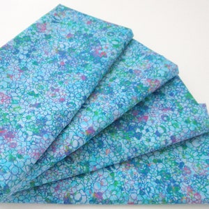 Cloth Napkins Turquoise Blue, Pink, Green Tiny Flowers Floral Dinner, Table, Everyday, Wedding Hostess Housewarming Gift image 1