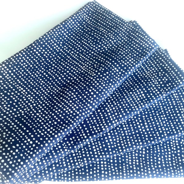 Cloth Napkins - Set of 4 - Navy Blue White Dot Stripes Abstract Geometric - Dinner Table Napkins - Housewarming Gift for Men Women Couples
