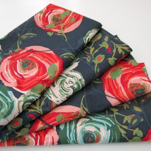 Large Cloth Napkins Set of 4 Blue Red Pink Green Turquoise Flowers Floral Dinner, Everyday, Wedding, Table Hostess Gift image 5