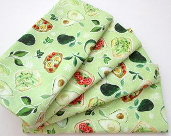 Cloth Napkins - Green Avocado Toast Tomato Eggs Food, Cooking  - Dinner, Table, Everyday, Wedding - Hostess Housewarming Realtor Gift