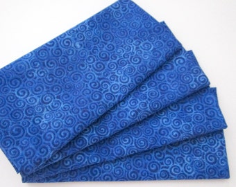 Large Cloth Napkins - Set of 4 - Light Blue Spirals - Dinner, Table, Everyday, Wedding