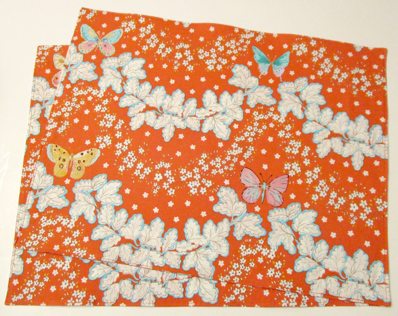 Large Cloth Placemats Set of 2 Red White Blue Yellow Pink Etsy