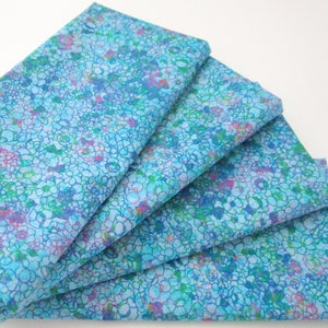 Cloth Napkins Turquoise Blue, Pink, Green Tiny Flowers Floral Dinner, Table, Everyday, Wedding Hostess Housewarming Gift image 5