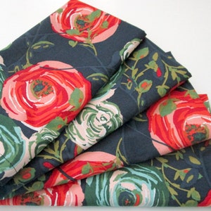 Large Cloth Napkins Set of 4 Blue Red Pink Green Turquoise Flowers Floral Dinner, Everyday, Wedding, Table Hostess Gift image 1