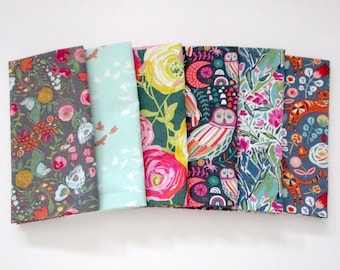 Cloth Napkins - Set of 6 - Large Dinner Table Napkins - Mismatched, Assorted, Variety - Animals and Floral - Housewarming Gift for Family