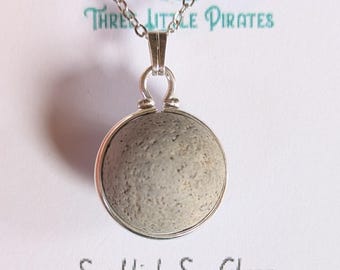 Clay marble seaglass pendant, Scottish beach found marble on a stainless steel necklace
