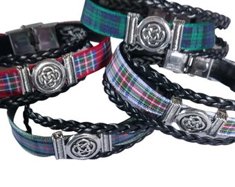 Tartan cuff bracelet, multi strand scottish plaid jewellery, choose your tartan personalised bangle from scotland