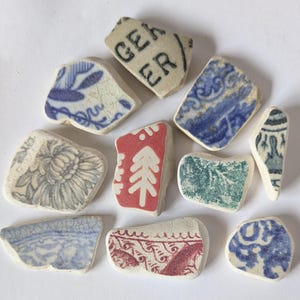 Scottish sea worn pottery, loose beach ceramic for gifts, crafts or decoration