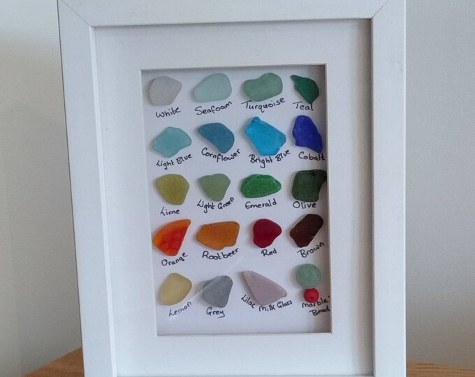 Seaglass Colour Chart Scottish Sea Glass Collectors Display | Etsy