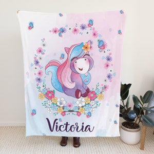 Manta de unicornio personalizada para bebé recién nacido, regalo para niña recién nacida, manta personalizada para bebé, manta con estampado de nombre, regalo para bebé recién nacido, manta de unicornio para bebé