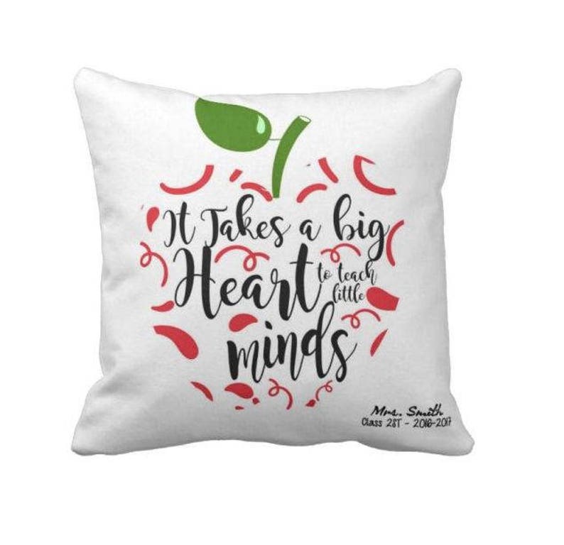 School gift Teacher Appreciation Gift Gift for Teacher Teacher Gift Teacher Pillow Decorative Pillow Cover Red Apple Design