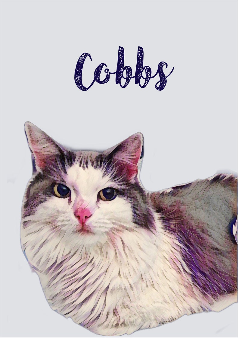 Printable Wall Art Gift For Animal Lovers Pet Illustration Custom Print Gift Printable Cat Portrait Personalized Pet Portrait Print