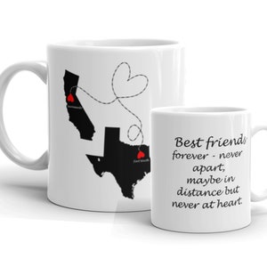 Beste Freunde Becher Geschenk, Freundschaft personalisierte Distanz Becher, Geschenk für Fernfreunde, personalisieren, beste Freunde Geschenk, Freundschaft Karte