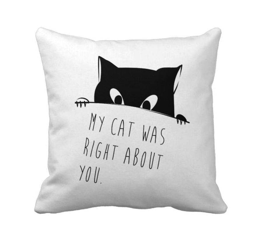black and white cat cushions