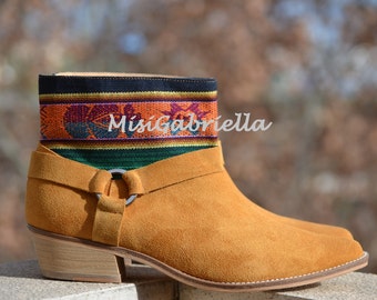 LEATHER ETHNIC BOOTS, Size 39, Camel Boots, Ethnic Boots, Spanish Boots