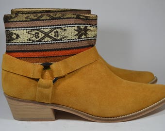 LEATHER ETHNIC BOOTS, Size 39, Camel Boots, Ethnic Boots, Spanish Boots