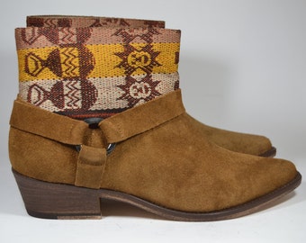 LEATHER ETHNIC BOOTS, Size 38, Brown Boots, Ethnic Boots, Spanish Boots
