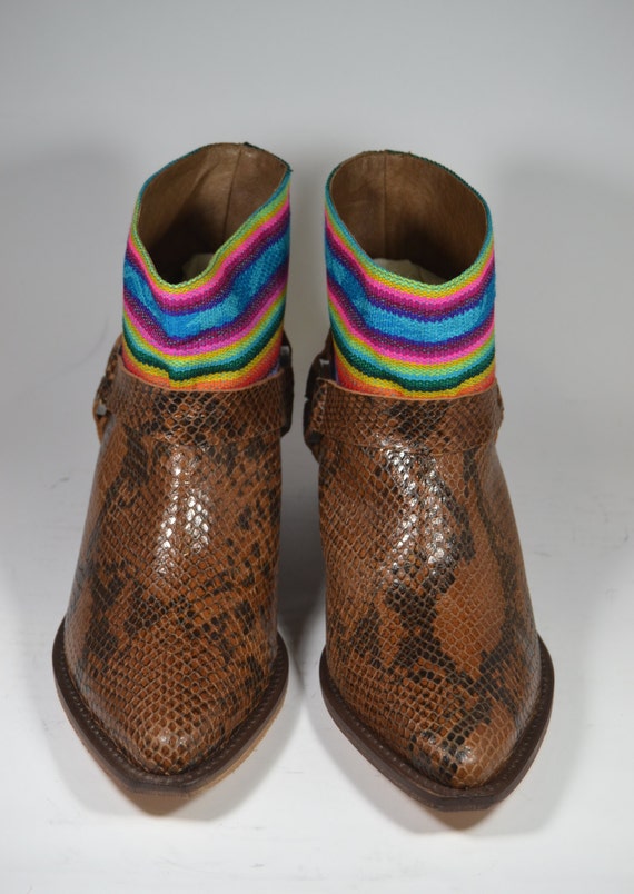 Size 38 Black Boots Sale ....20/% off.....LEATHER ETHNIC BOOTS Ethnic Boots Spanish Boots