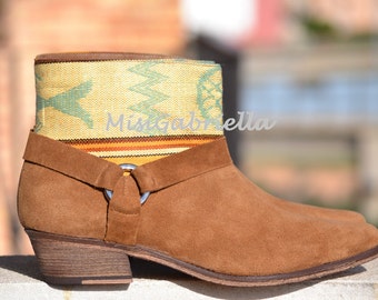 LEATHER ETHNIC BOOTS, Size 40, Brown Boots, Ethnic Boots, Spanish Boots