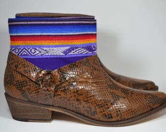 LEATHER ETHNIC BOOTS, Size 40, Brown Boots, Ethnic Boots, Spanish Boots