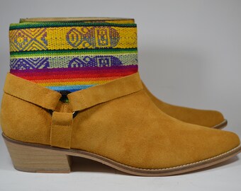 LEATHER ETHNIC BOOTS, Size 41, Brown Boots, Ethnic Boots, Spanish Boots, Camel boots