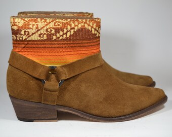 LEATHER ETHNIC BOOTS, Size 38, Brown Boots, Ethnic Boots, Spanish Boots