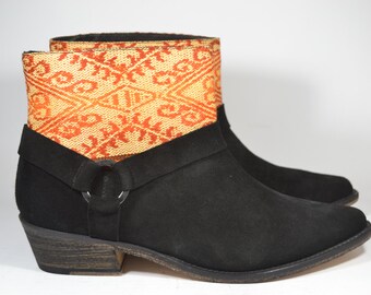 LEATHER ETHNIC BOOTS, Size 38, Black Boots, Ethnic Boots, Spanish Boots