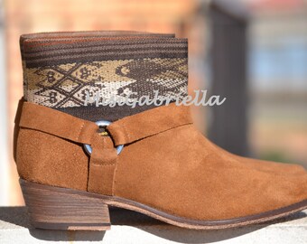 LEATHER ETHNIC BOOTS, Size 38, Brown Boots, Ethnic Boots, Spanish Boots