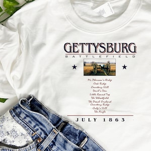 Civil War T Shirt Gettysburg Battlefield July 1863