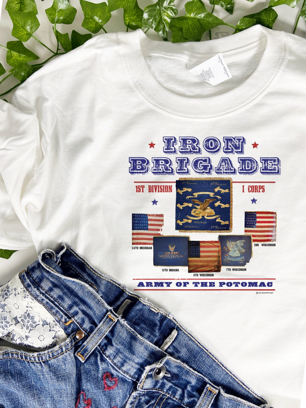 Iron Brigade 1St Corp Battle Flags T-Shirt 150Th Civil War Sesquicentennial 100% Cotton Gift T-Shirt