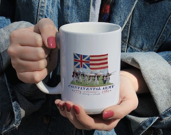 Continental Army American Revolution Tasse, Weiße Keramik Tasse, 11 Oz Tasse, 15 Oz Tasse
