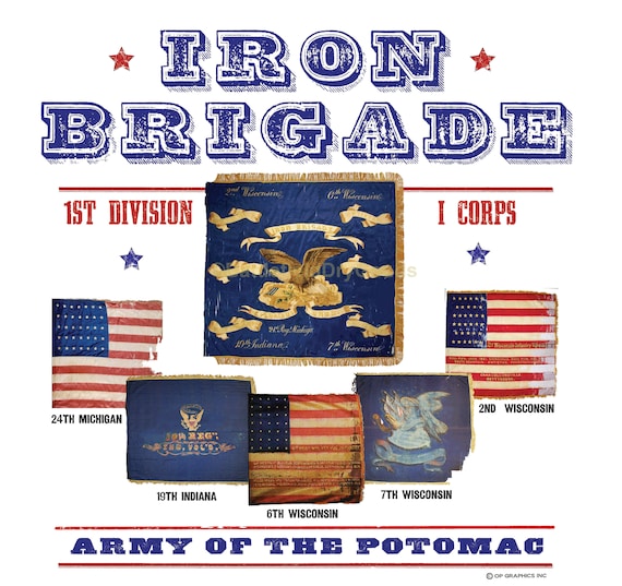 Iron Brigade 1st Corp Battle Flags T-shirt 150th Civil War Sesquicentennial  100% Cotton Gift T-shirt - Etsy UK