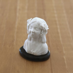 Hand sculped Art nouveau porcelain. Dollhouse miniature.