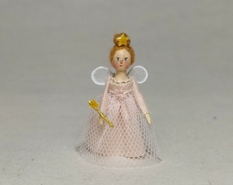 Mini fairy Peg Doll 1:12 scale. 24 mm high approximate.